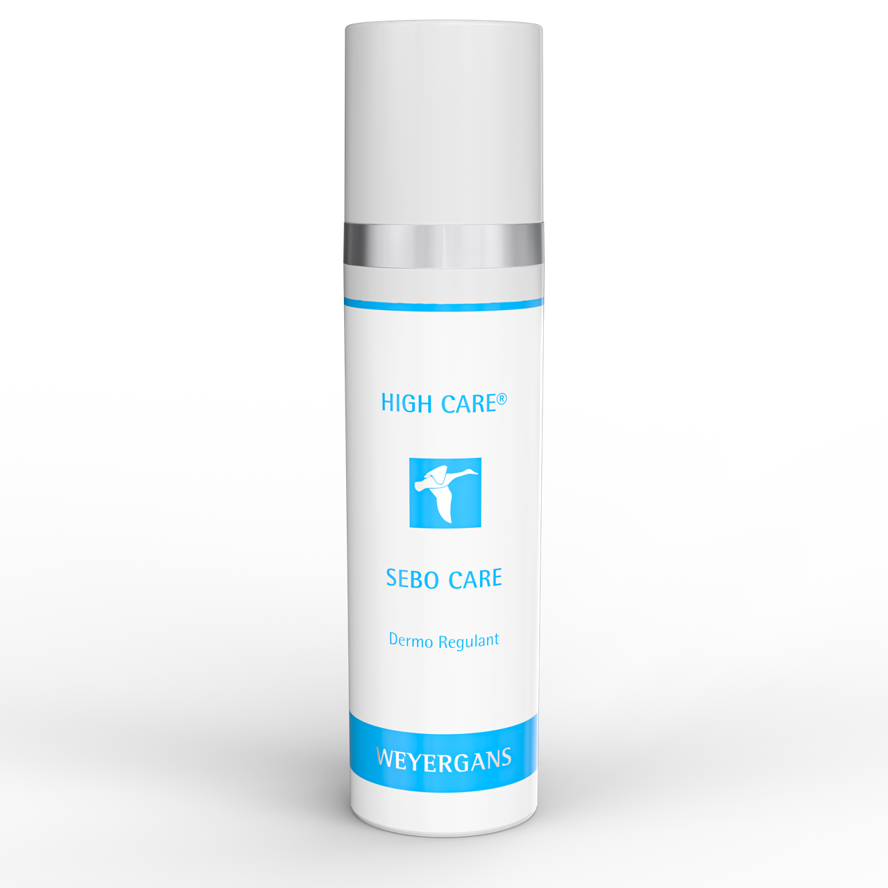 Flacone Weyergans High Care Sebo Care su sfondo bianco.