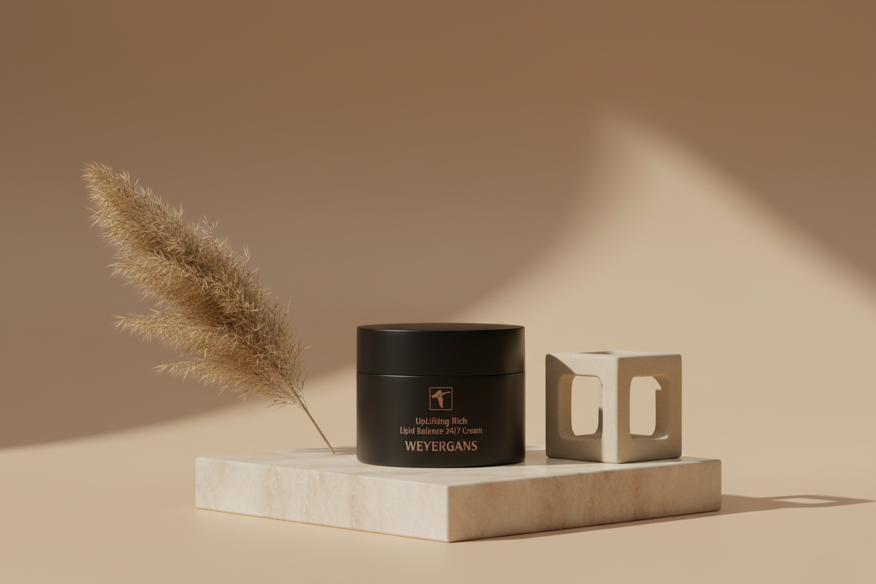 Dettaglio texture Uplifting Rich Weyergans High Care su sfondo bianco.