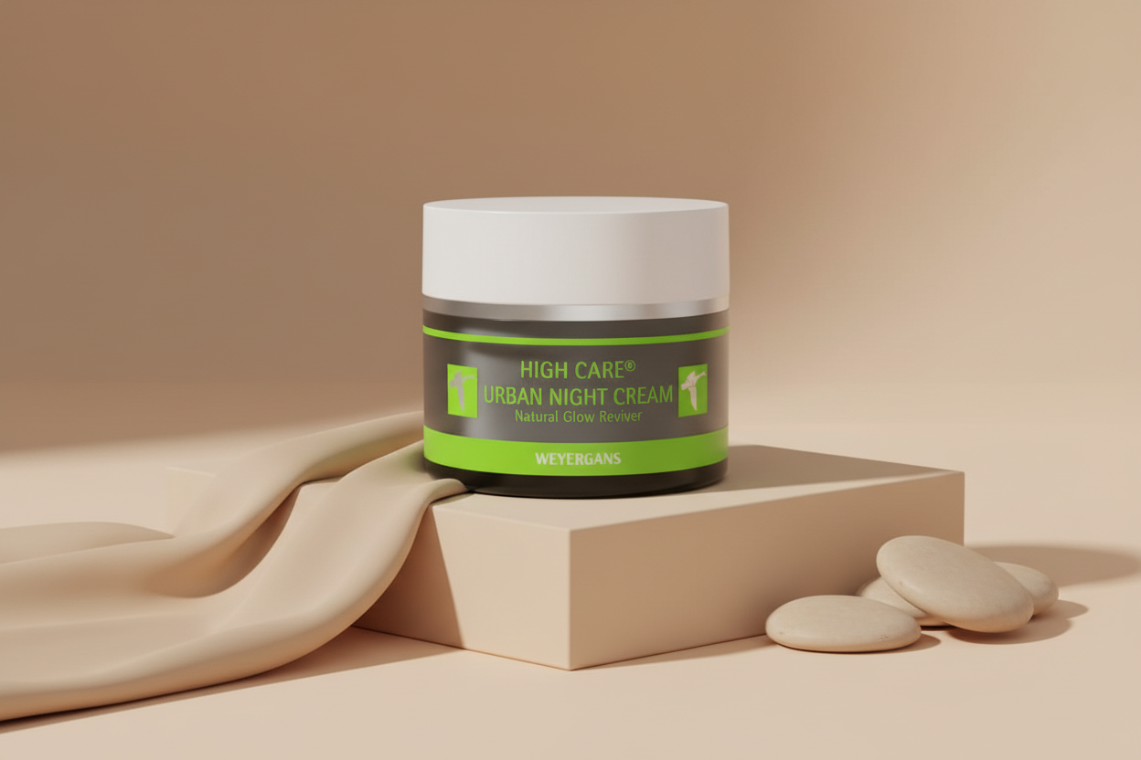 Dettaglio texture Urban Night Cream Weyergans High Care su sfondo bianco.