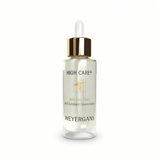 Flacone di siero per la cura della pelle Weyergans High Care su sfondo bianco.