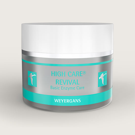 Flacone di Revival Weyergans High Care su sfondo beige.