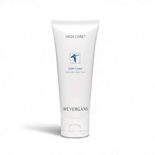 Flacone di Styler Creme Weyergans High Care su sfondo bianco.
