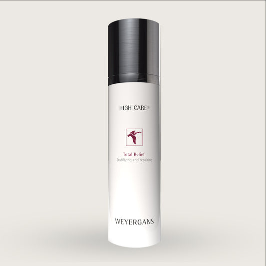 Bottiglia Weyergans High Care Total Relief per la cura della pelle.