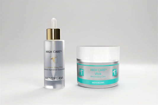 Set Hydra Glow Duo Weyergans High Care su sfondo bianco.