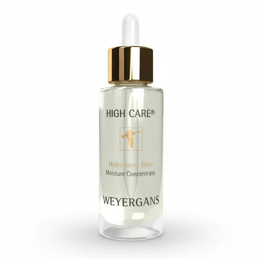 Flacone di siero per la cura della pelle Weyergans High Care su sfondo bianco.
