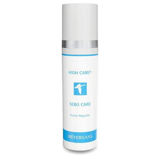 Flacone Weyergans High Care Sebo Care su sfondo bianco.