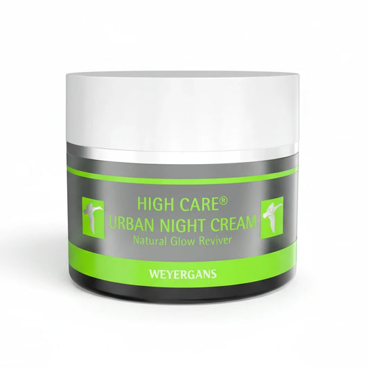 Vasetto di crema notte High Care Urban di Weyergans su sfondo bianco.